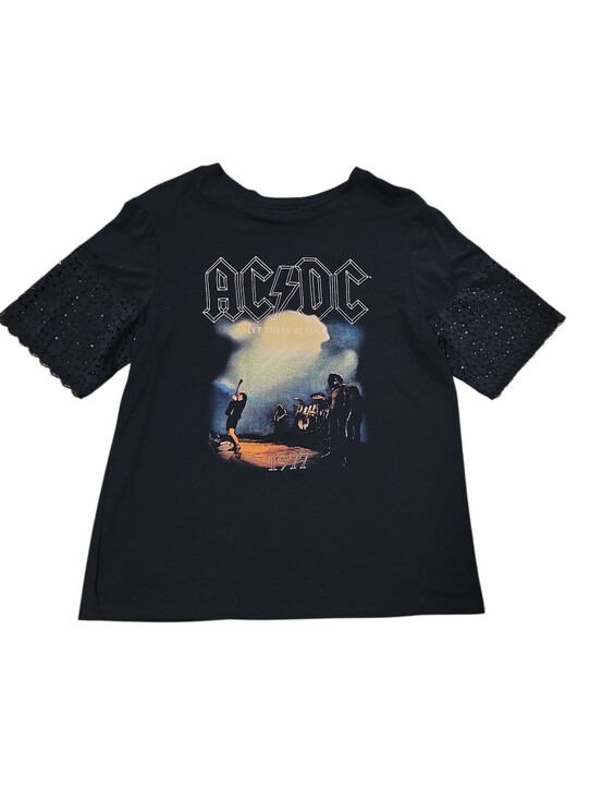 Tops - AC/DC Womens Short Sleeve Shirt Lace Sleeves XL
